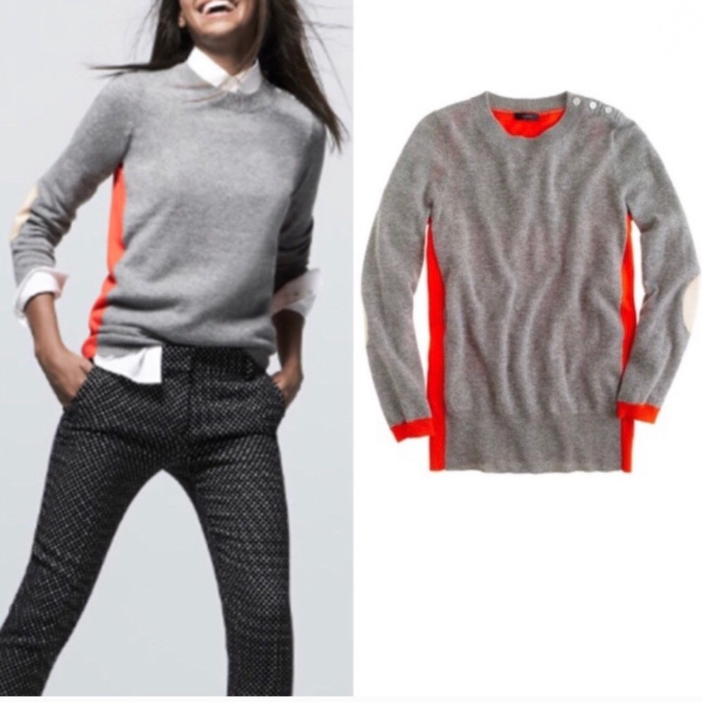 J. Crew Dream Colorblock Elbow-Patch Sweater Wool